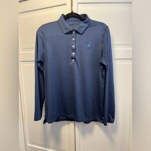 Peter Millar Long Sleeve Golf Polo Size Women’s Large Color Blue